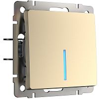 Выключатель с подсветкой без рамки Werkel 1-кл. шампань металик картинка